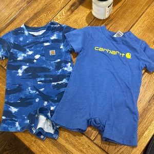 EUC Baby Carhartt Short Rompers